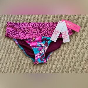 NWT Lilly Pulitzer Lagoon Sarong Hipster Bikini Bott. Sz6 Blue Rhapsody Orchid